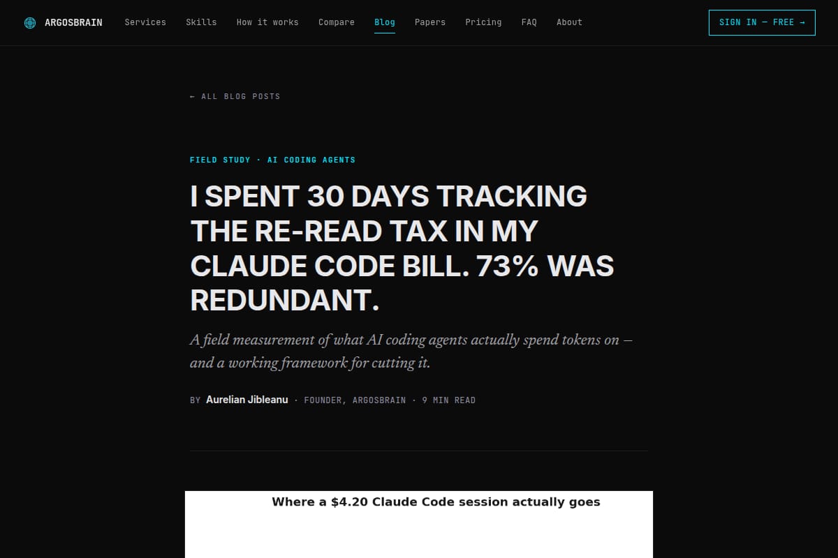 The Re-Read Tax: 73% of Claude Code Tokens Are Redundant thumbnail