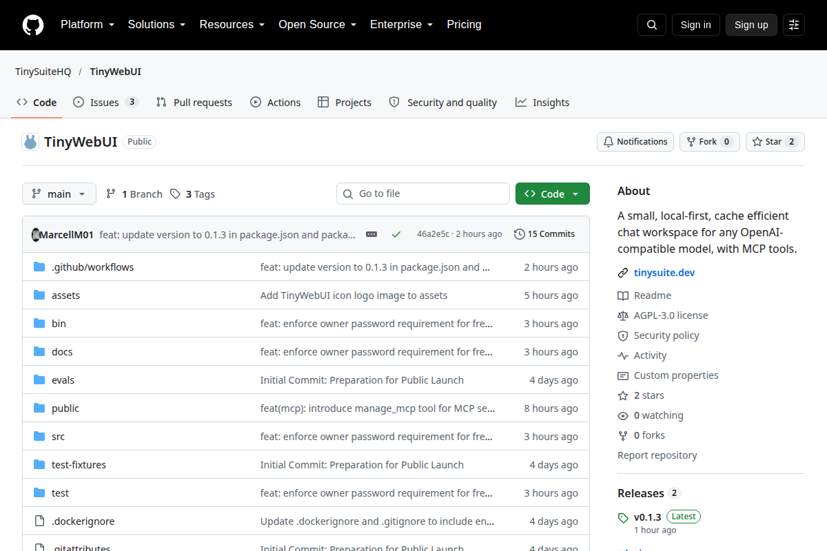 TinyWebUI screenshot