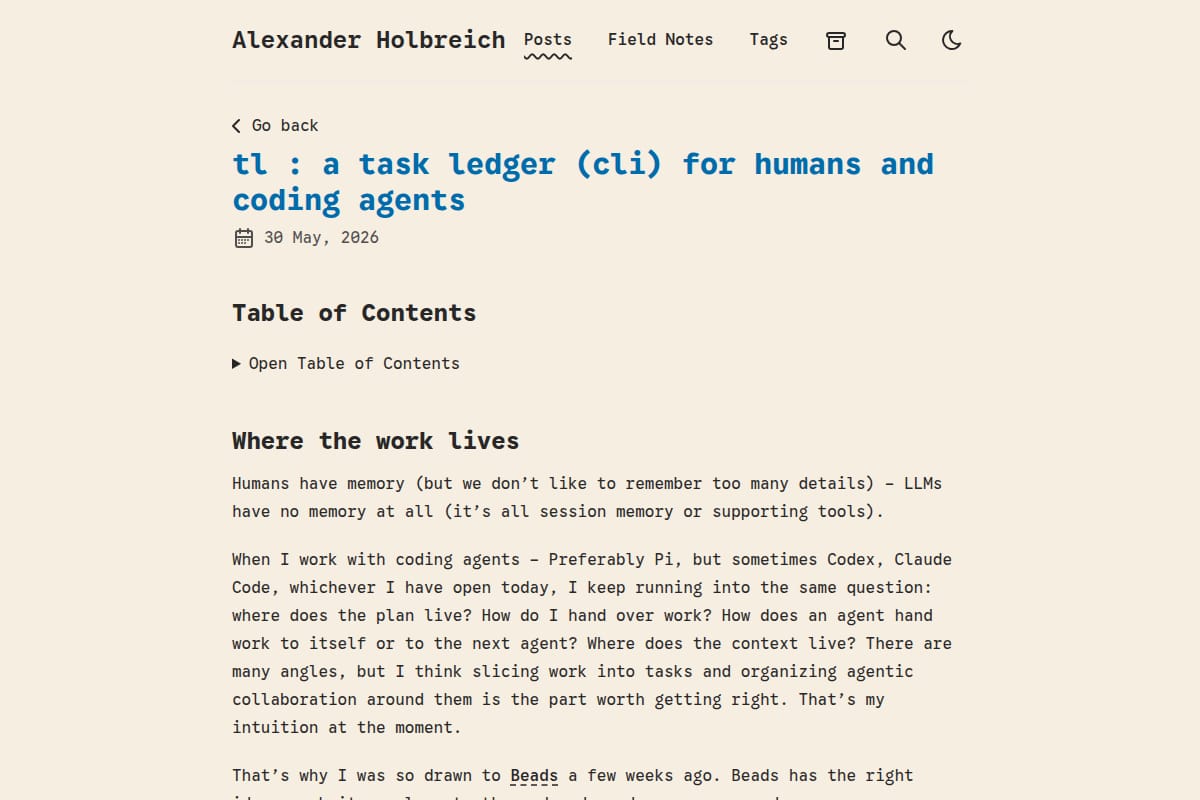 Tl: A task ledger (CLI) for humans and coding agents thumbnail