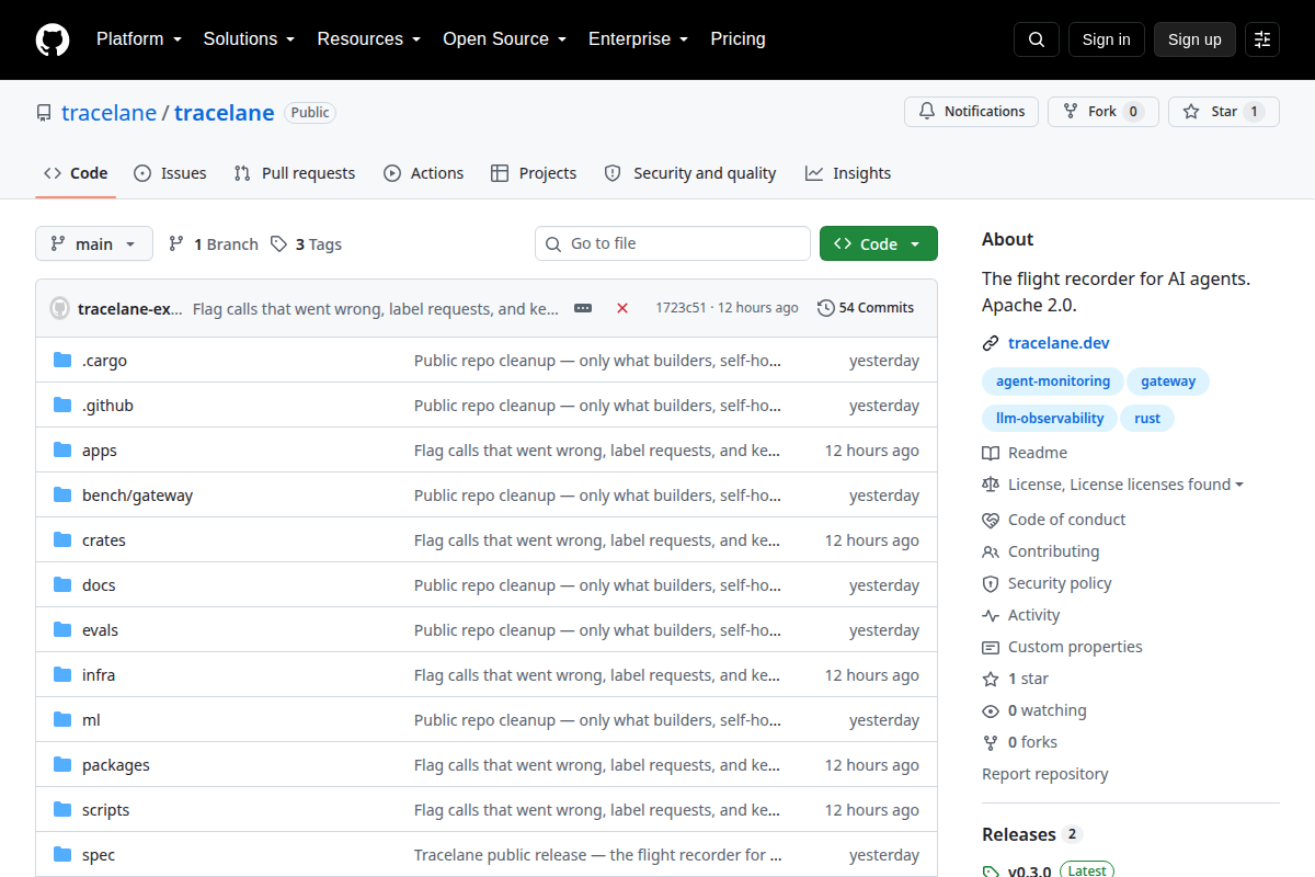 Tracelane screenshot