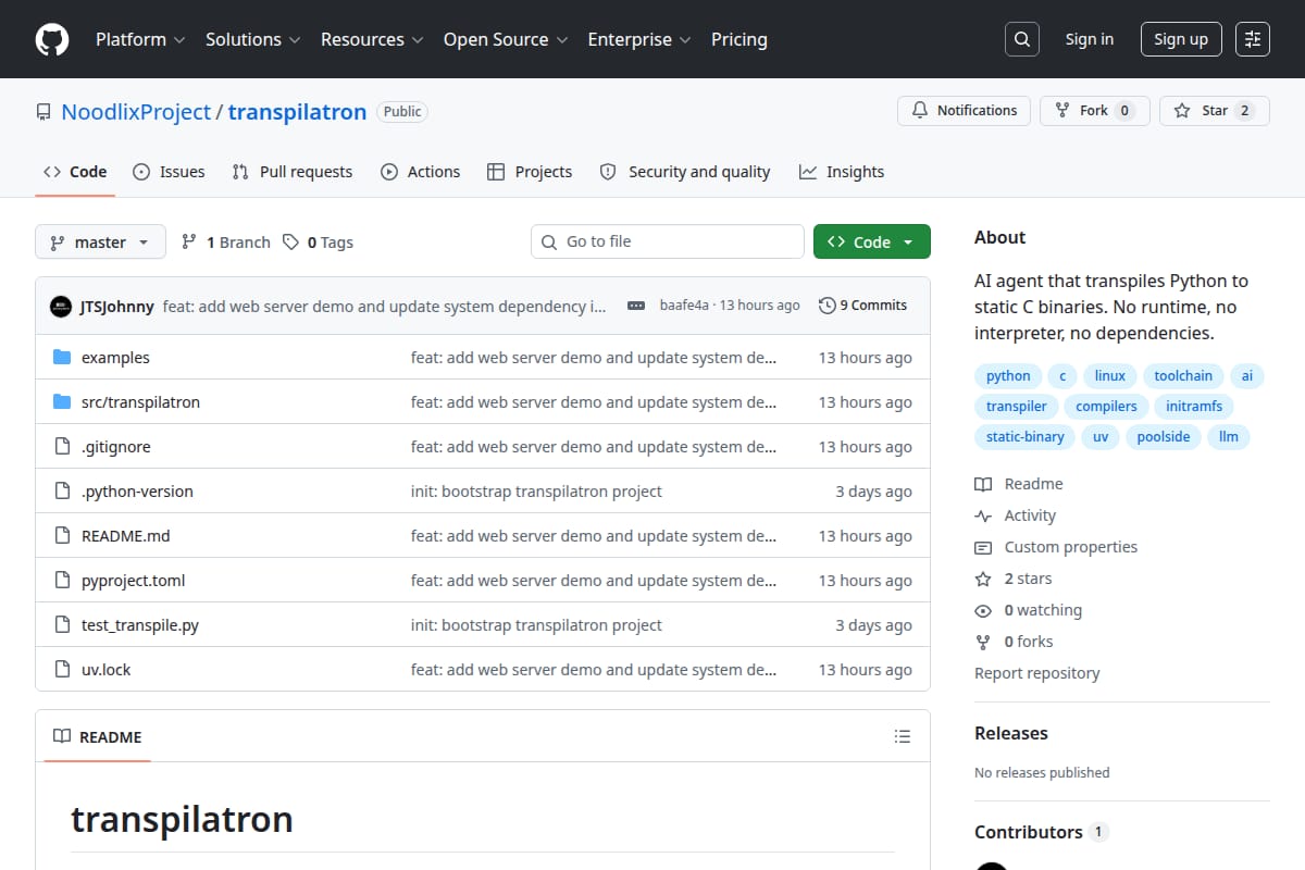 Transpilatron screenshot
