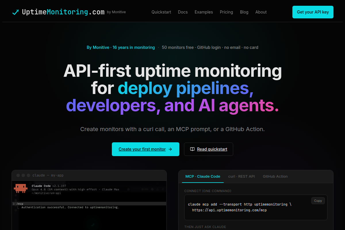 UptimeMonitoring.com screenshot