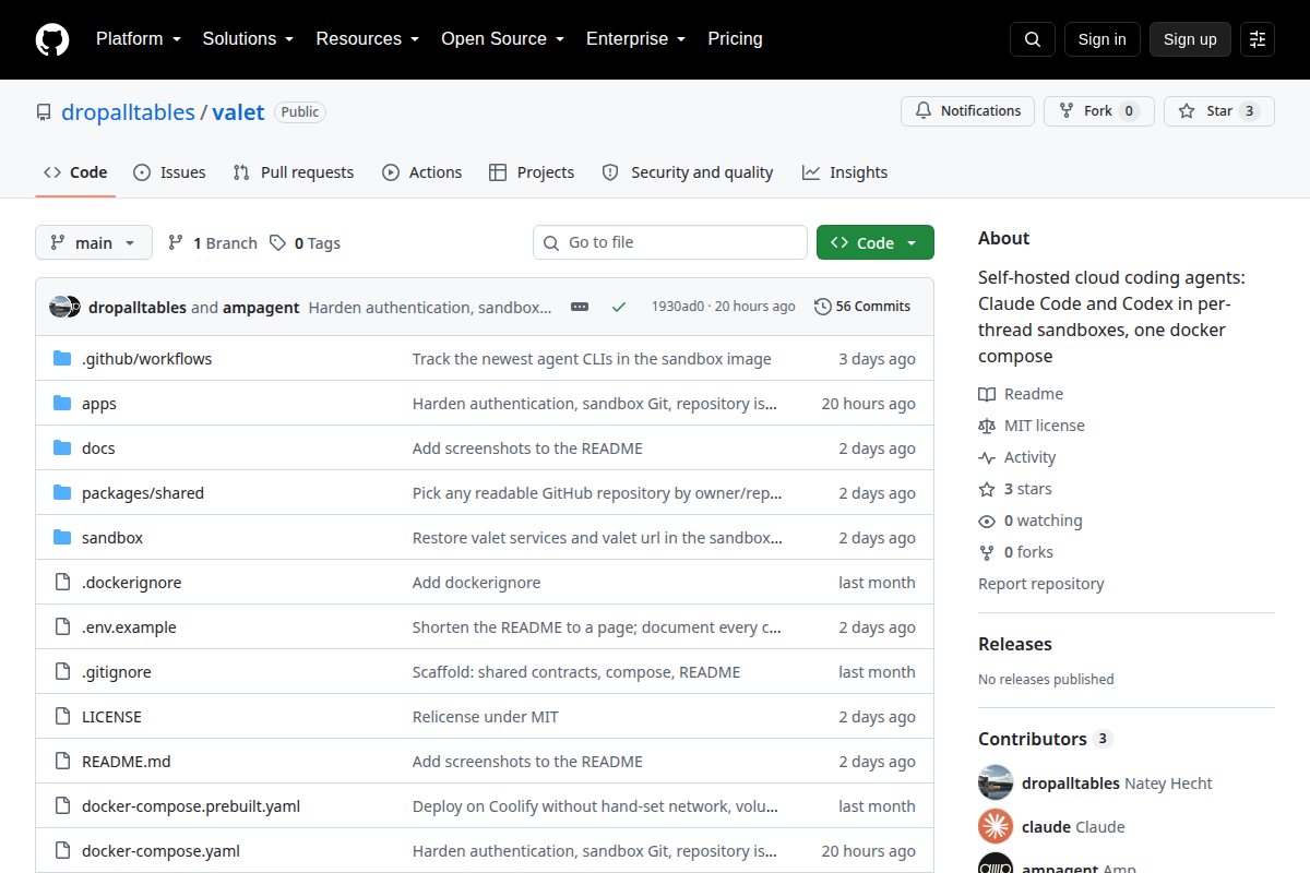 Valet screenshot