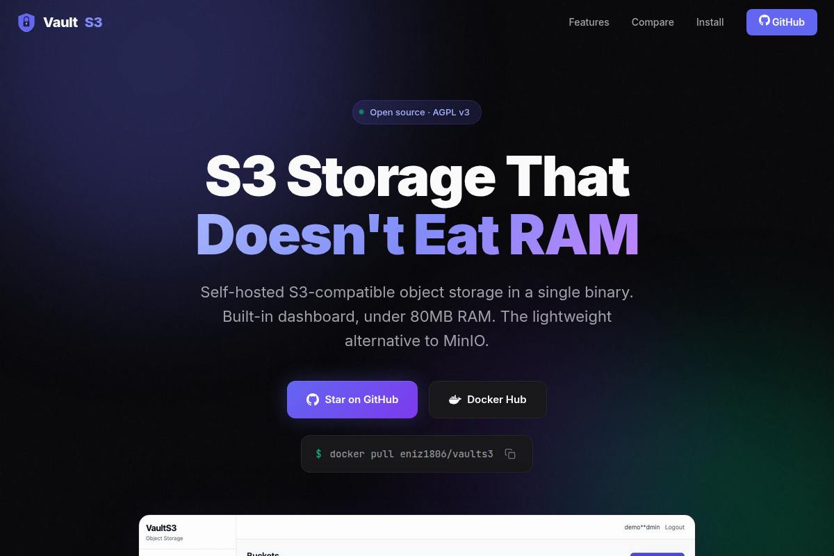 VaultS3 screenshot