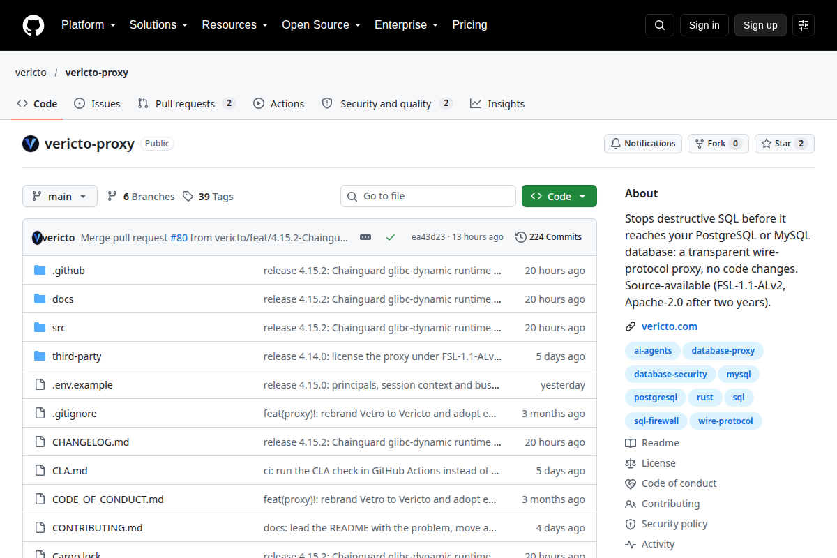 Vericto Proxy screenshot