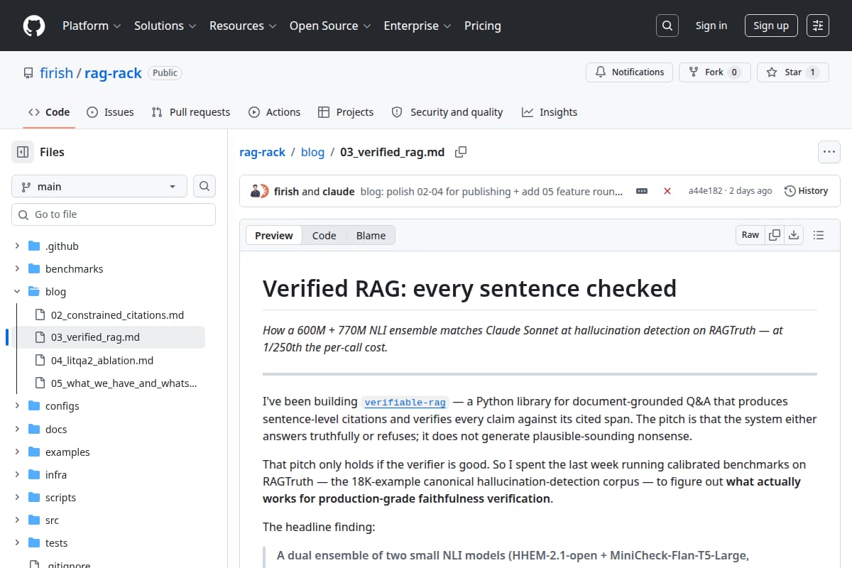 Verified RAG: every sentence checked thumbnail