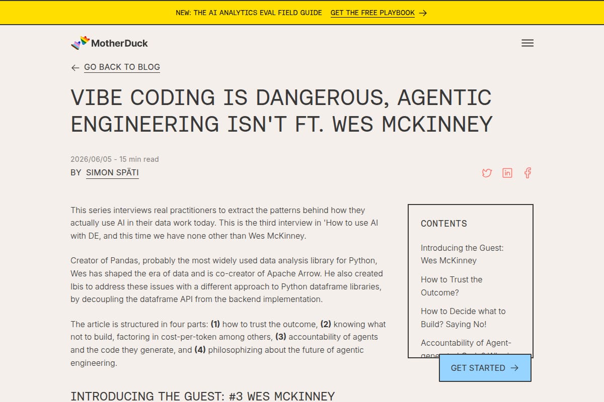 Vibe Coding Is Dangerous, Agentic Engineering Isn't ft. Wes McKinney screenshot