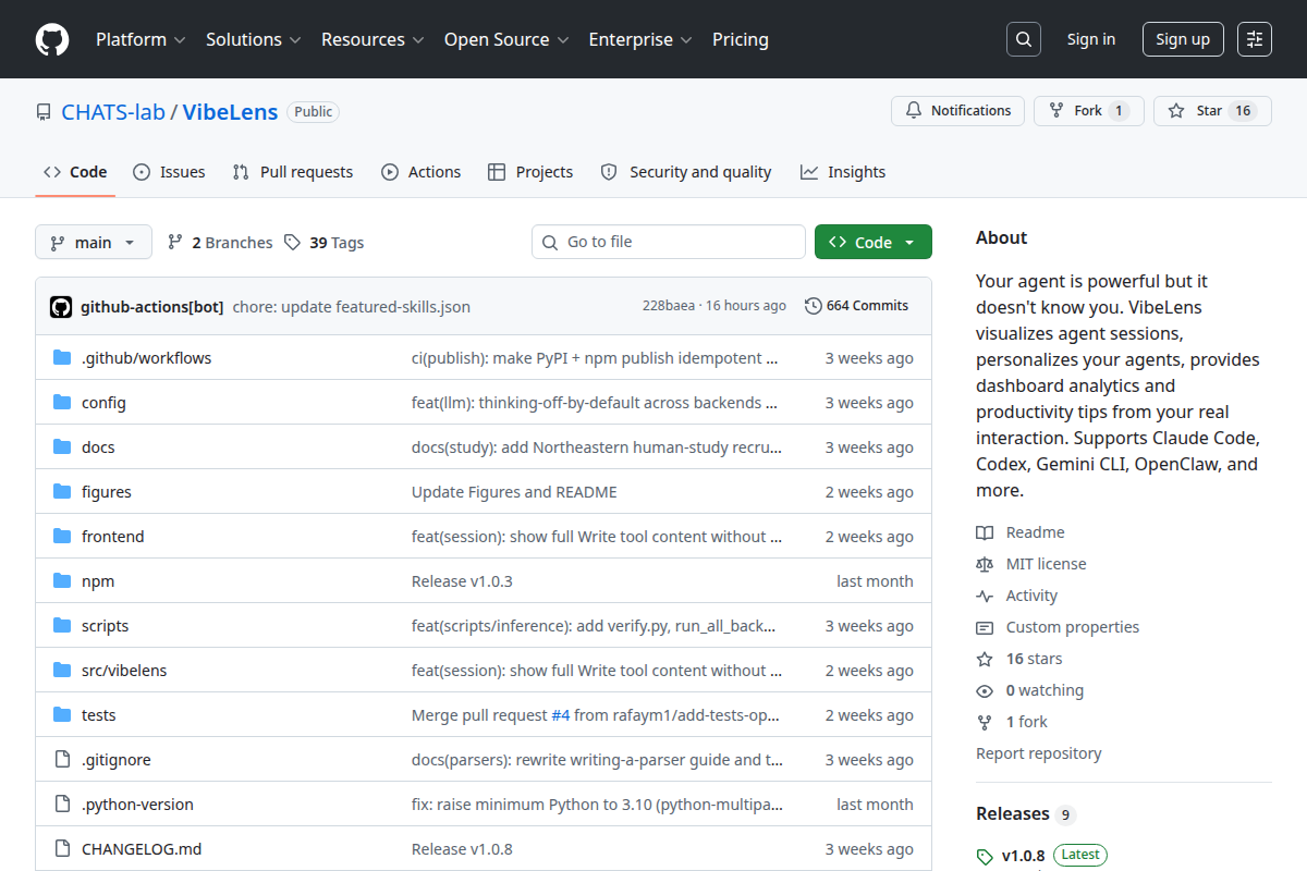 VibeLens screenshot
