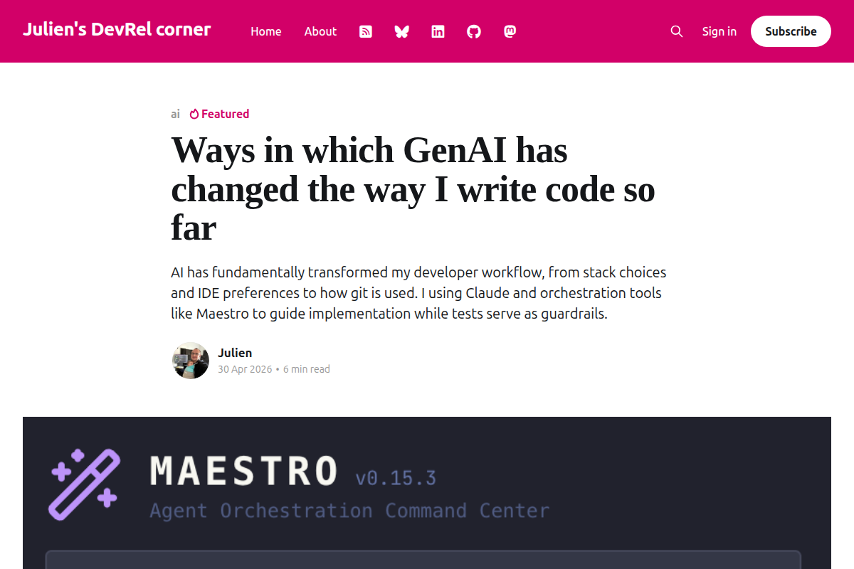 Ways in which GenAI has changed the way I write code so far screenshot