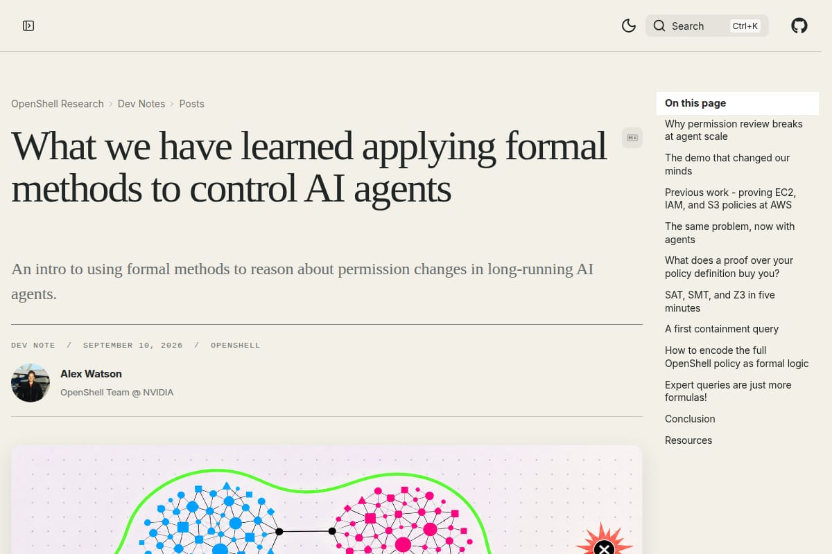 What we have learned applying formal methods to control AI agents thumbnail
