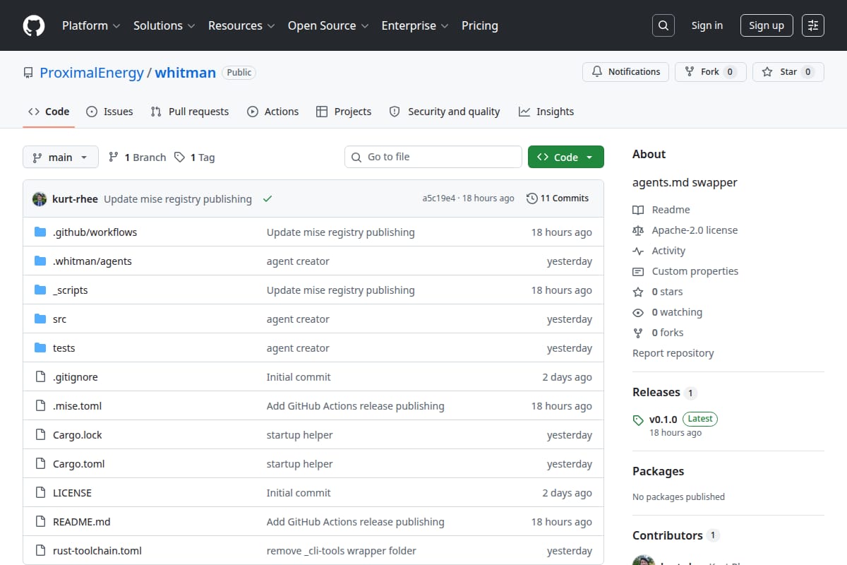Whitman screenshot