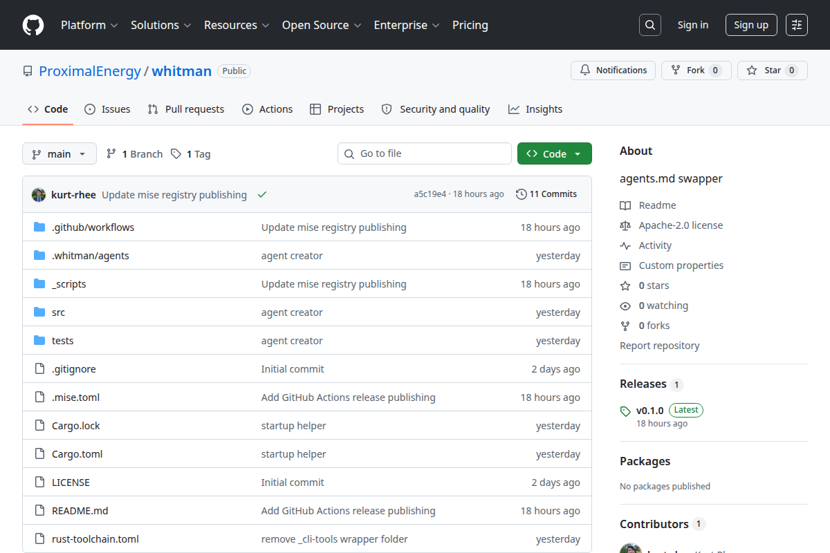 Whitman screenshot