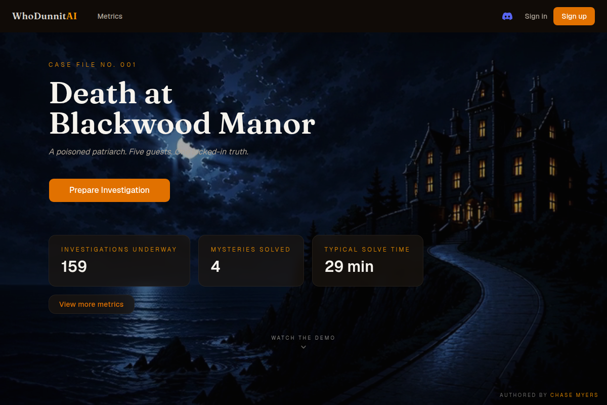 WhoDunnitAI screenshot