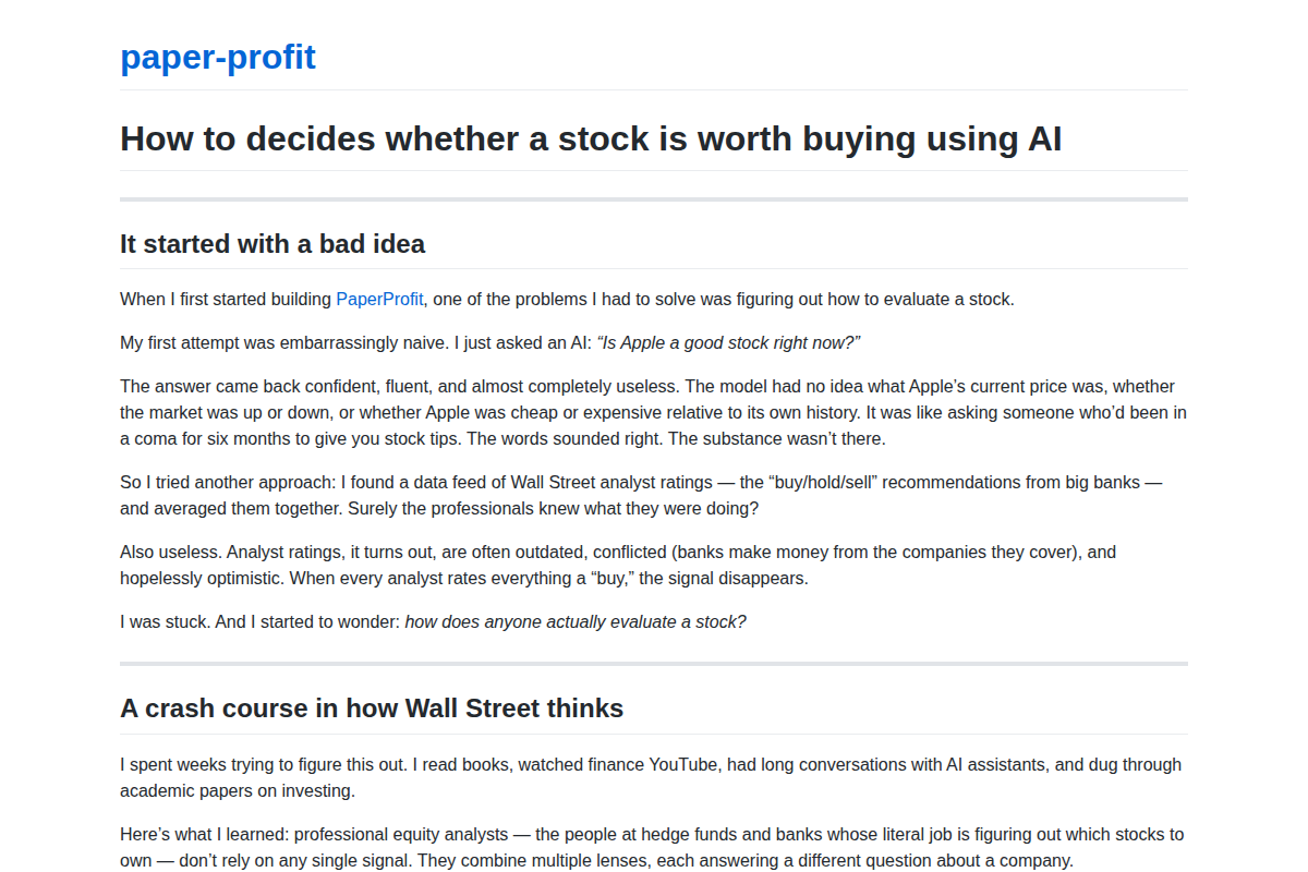 Why asking AI "is this stock a good buy?" is useless – and what to do instead screenshot