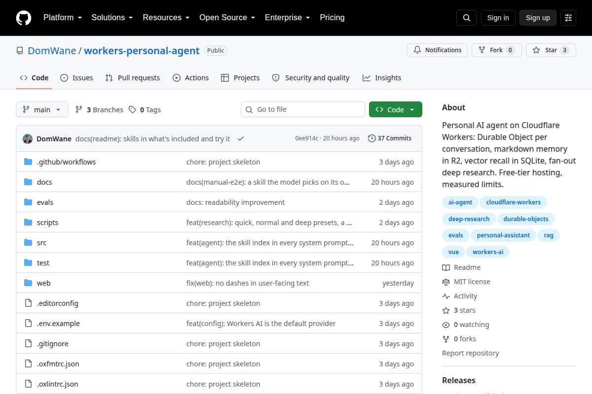 workers-personal-agent screenshot