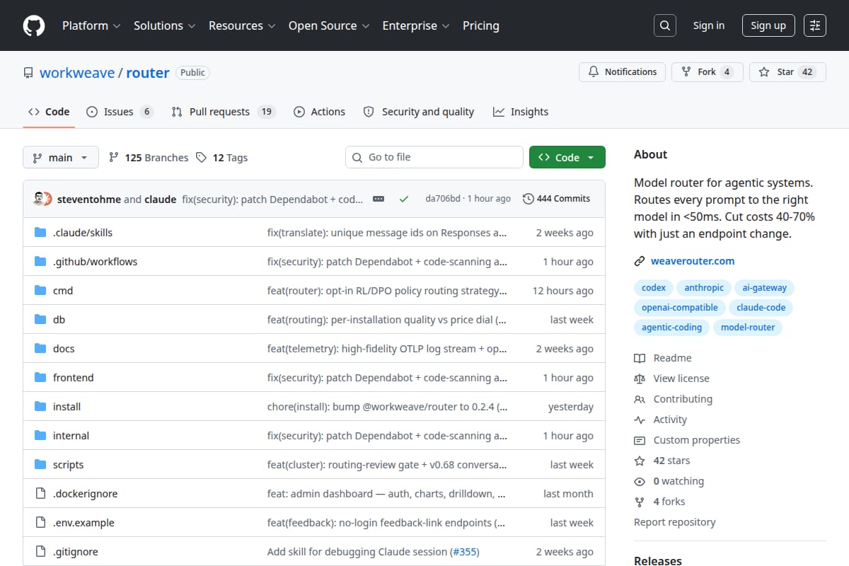 workweave/router screenshot