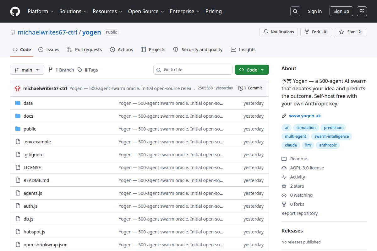 Yogen screenshot