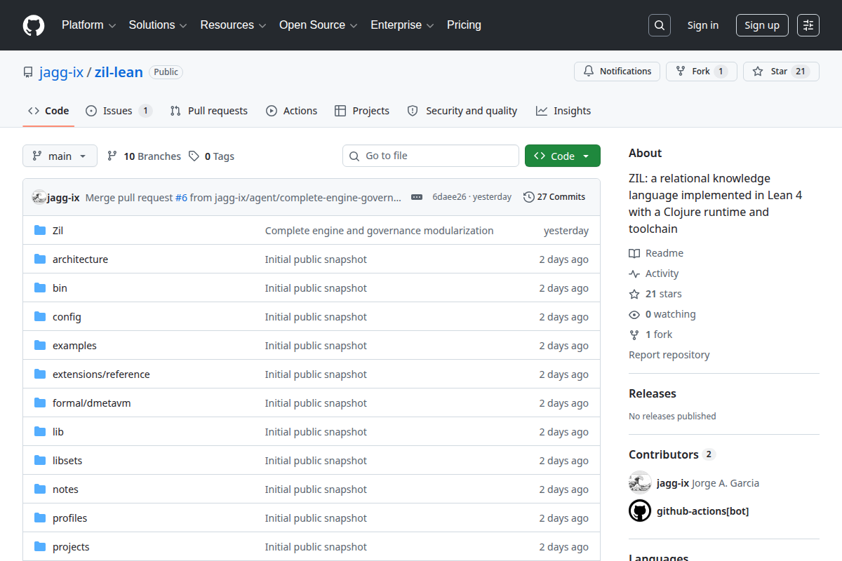 ZIL Lean screenshot
