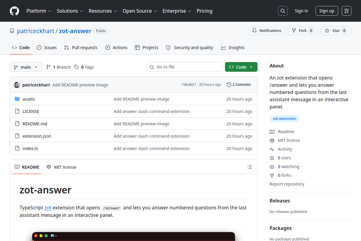 zot-answer screenshot